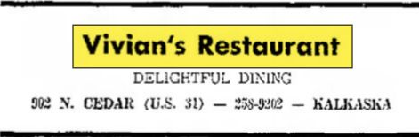 Vivians Restaurant - June 1972 Ad